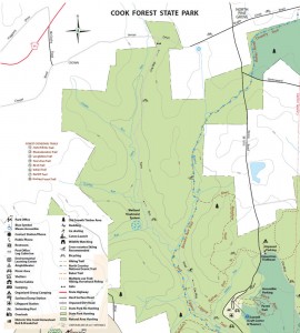 Northwest Map Cook Forest State Park